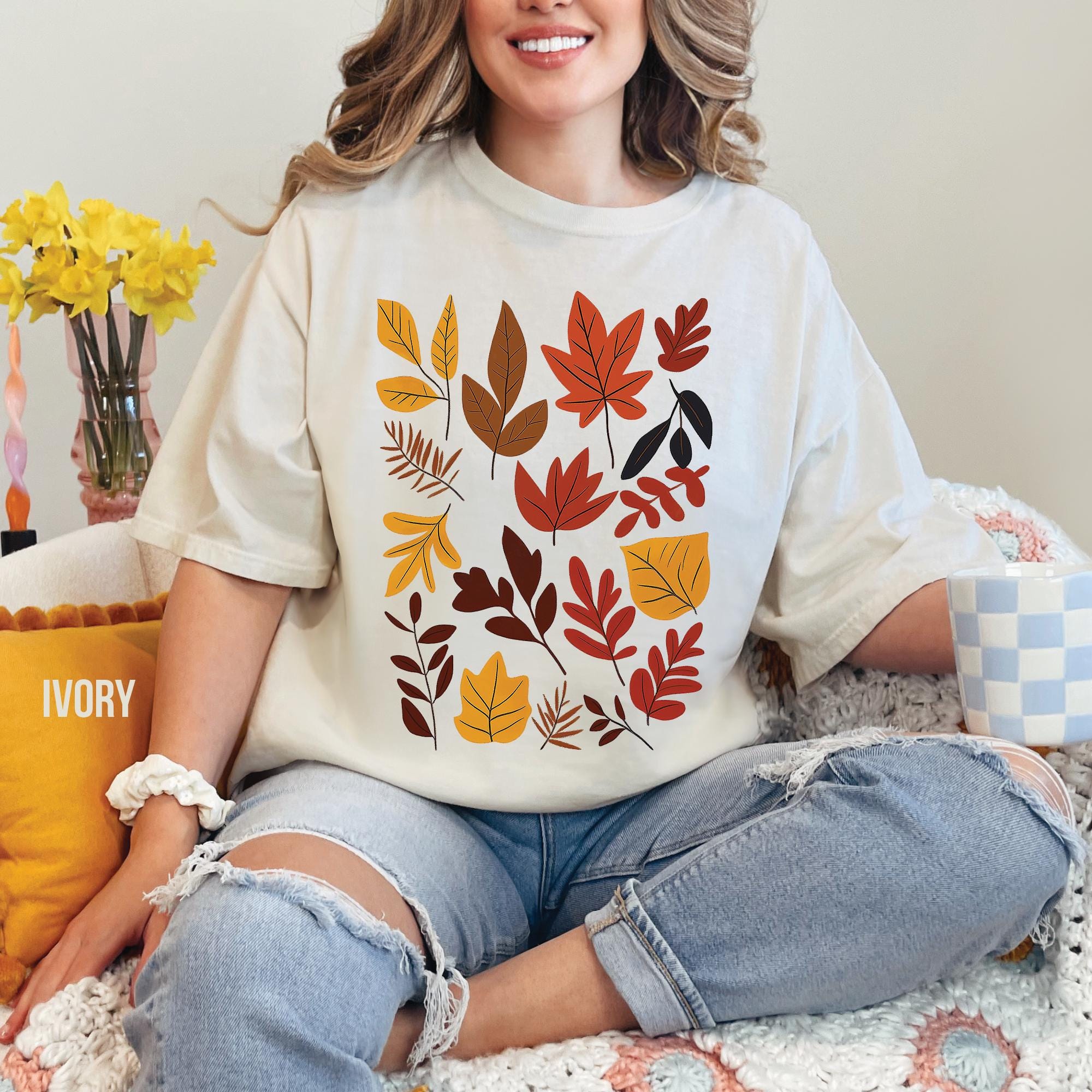Fall Autumn Leaves Comfort Colors Shirt