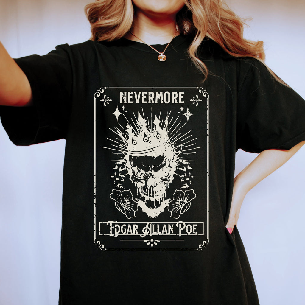 Edgar Allan Poe Nevermore Skull T-Shirt