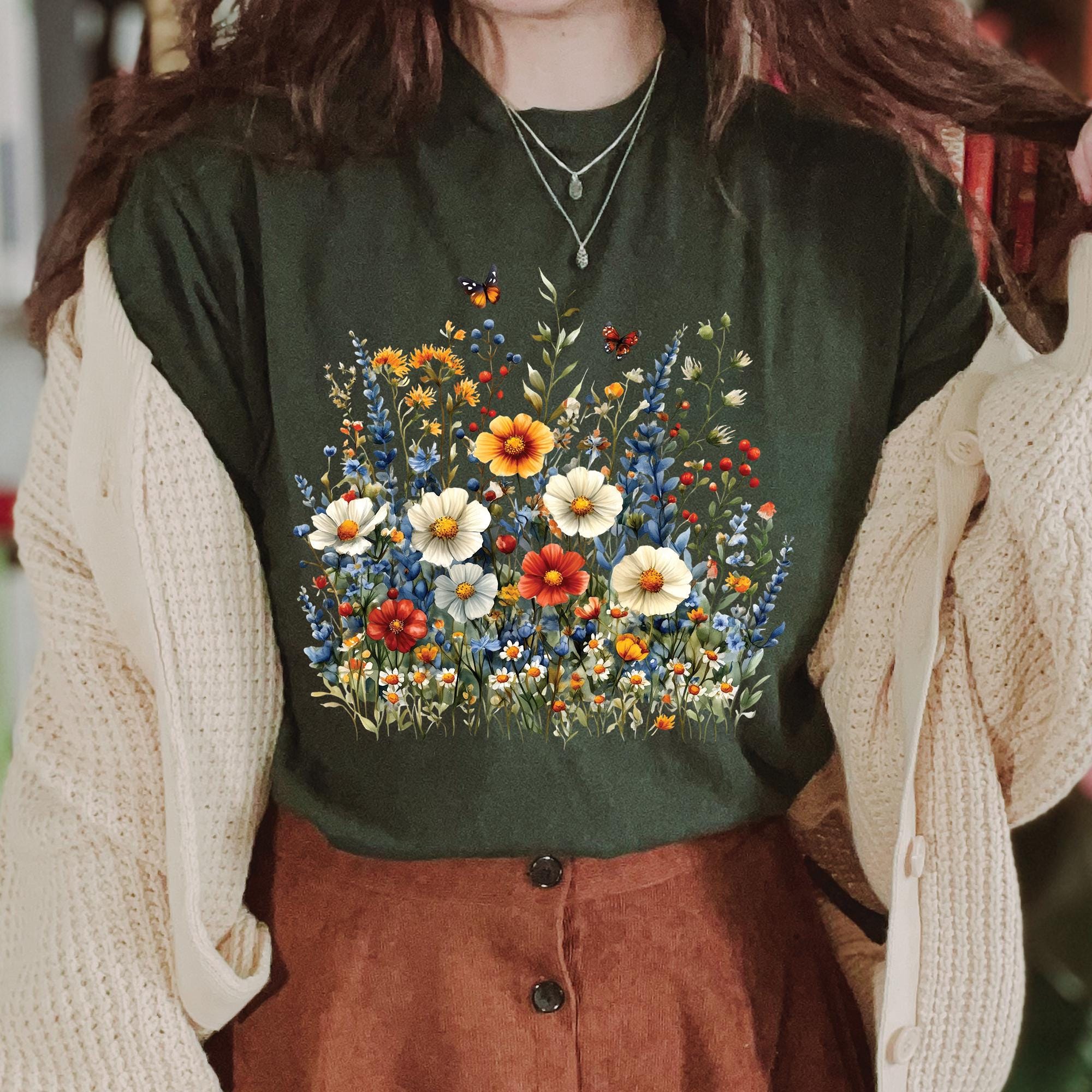 Wildflower Botanical Graphic T-Shirt