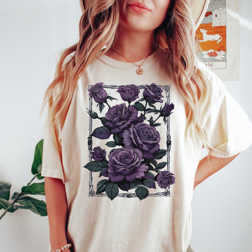 Vintage Gothic Roses Graphic T-Shirt