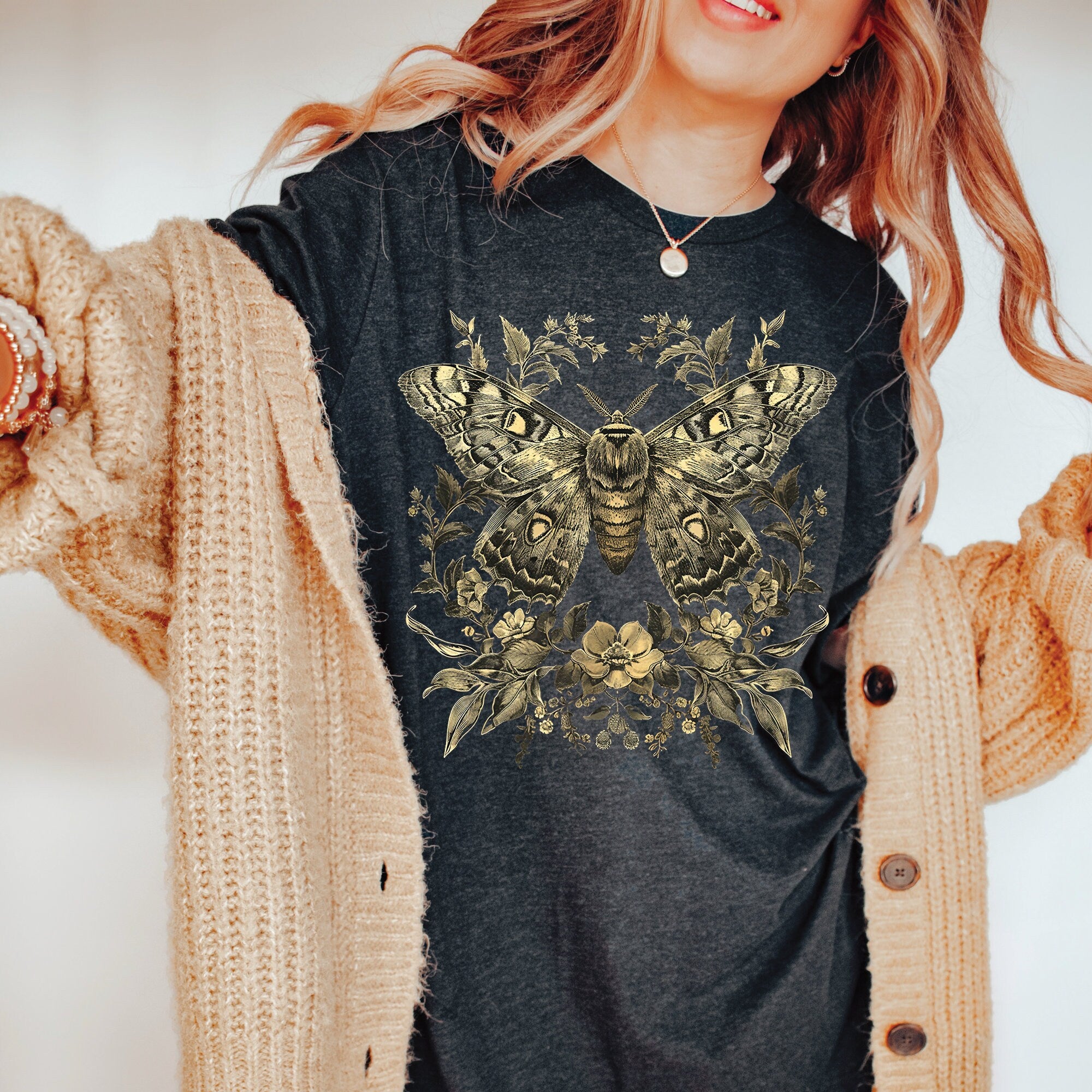 Vintage Floral Moth T-Shirt