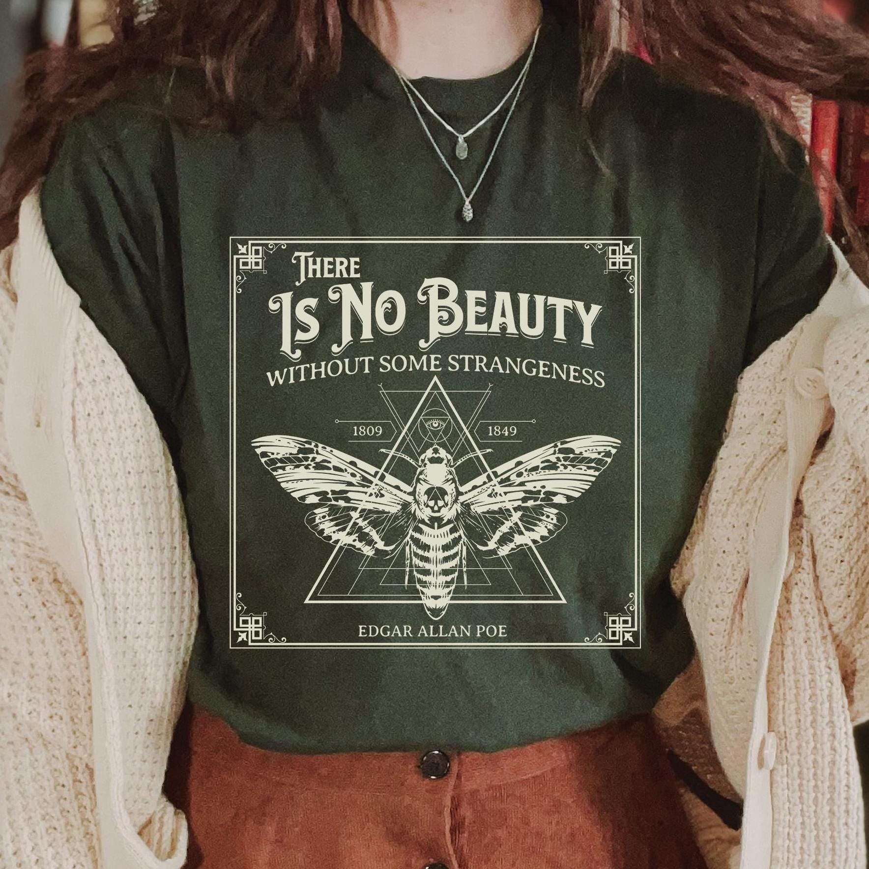 Edgar Allan Poe Gothic Moth T-Shirt