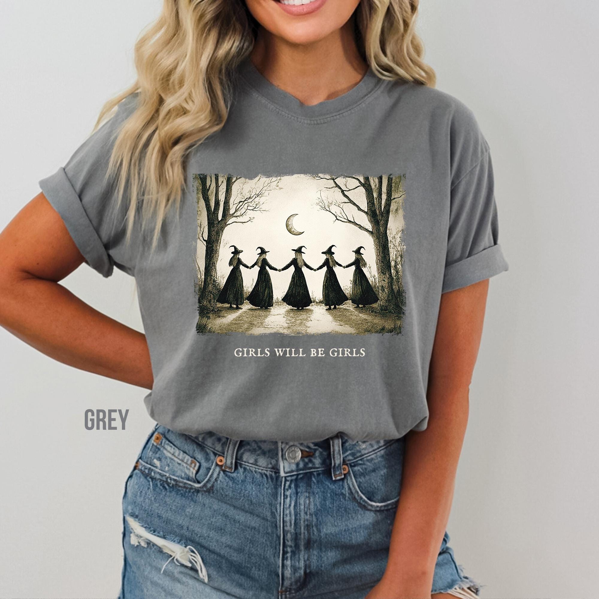 Funny Witch Girls Will Be Girls Comfort Colors Shirt