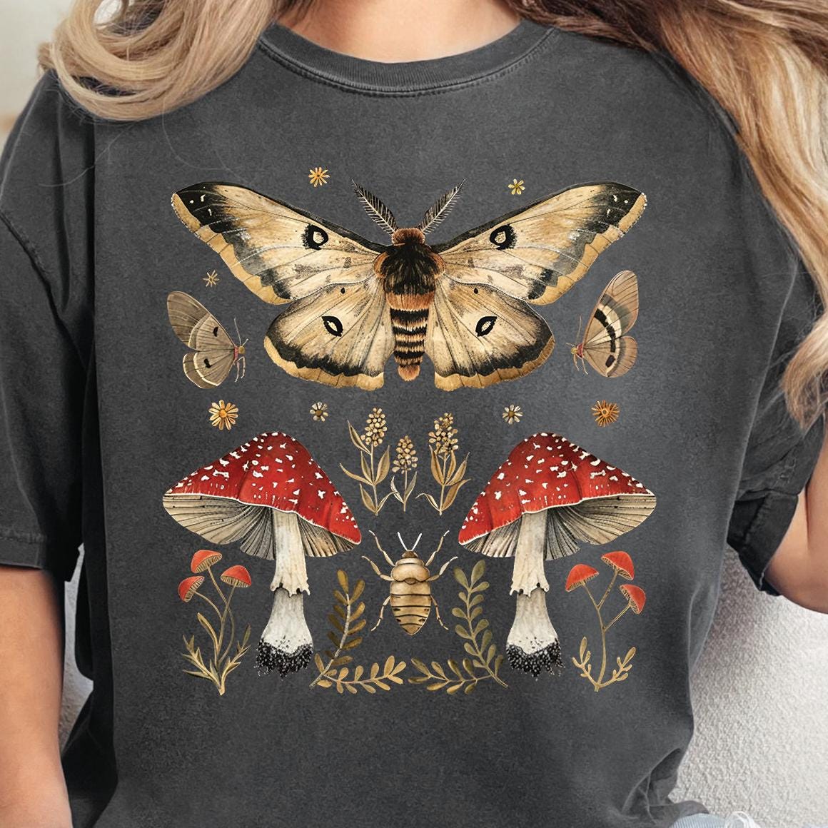 Vintage Moth & Mushroom Shirt