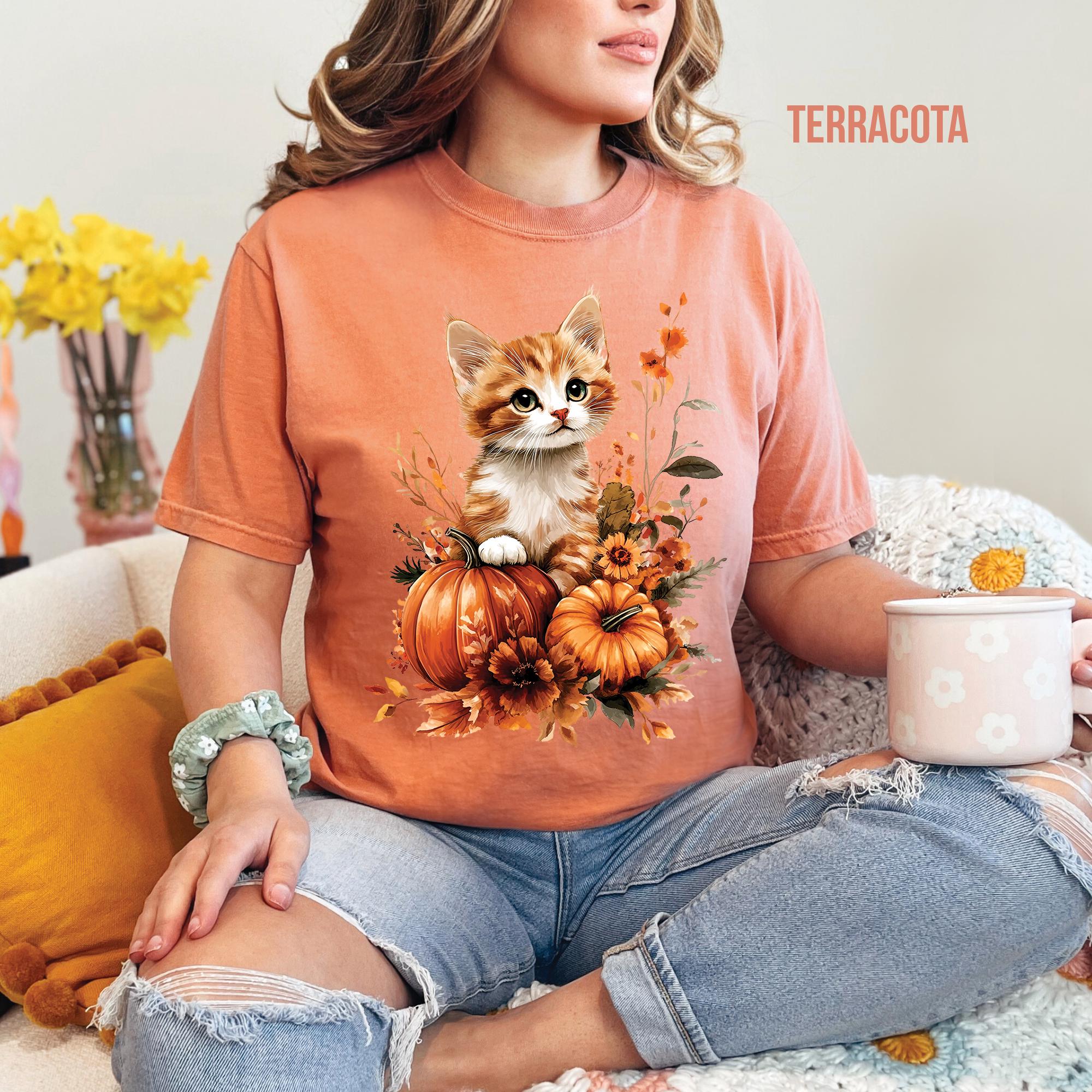 Kitten Pumpkins Autumn Fall Shirt