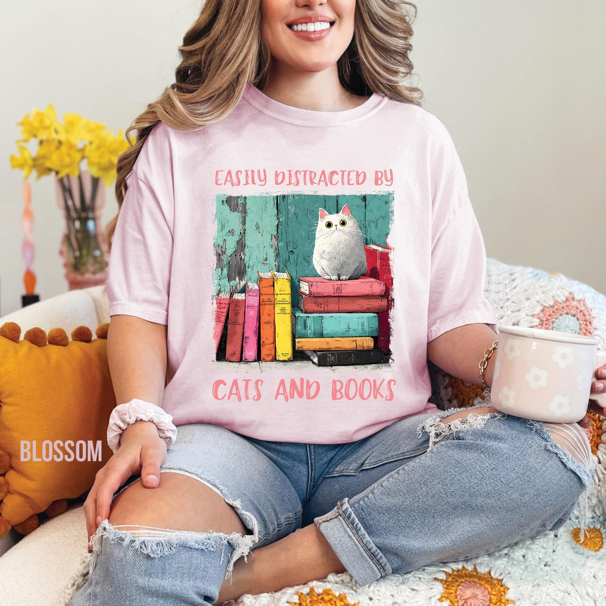 Cats and Books T-Shirt