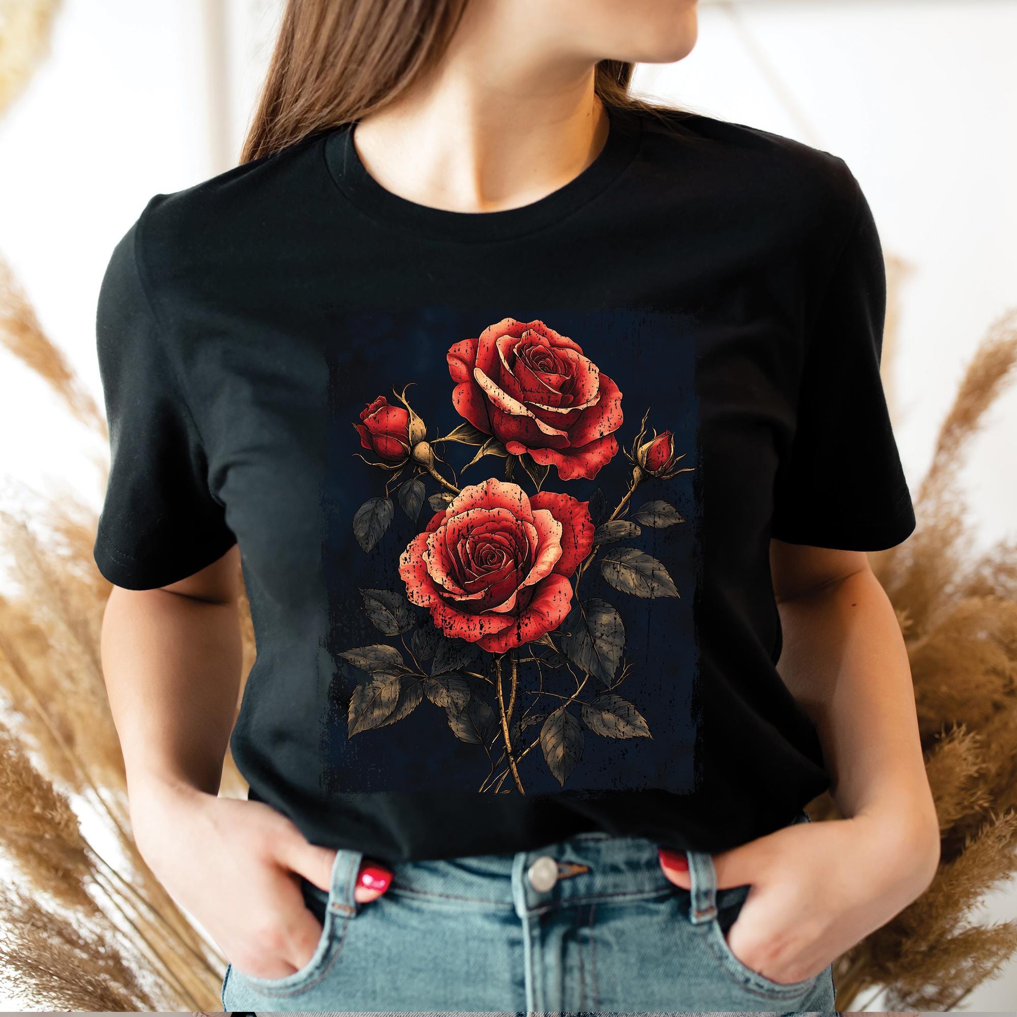 Vintage Roses Gothic T-Shirt