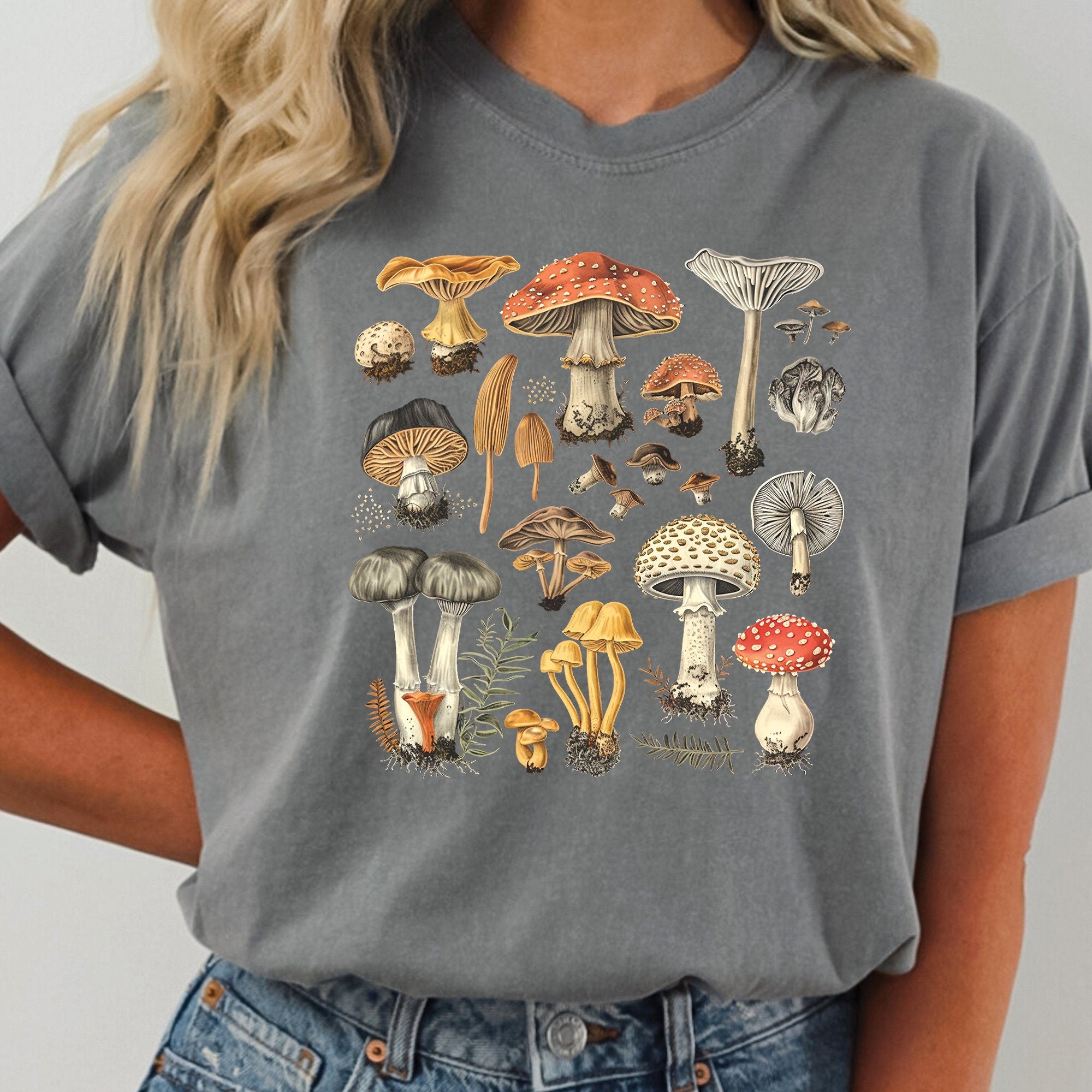 Cottagecore Mushrooms Graphic T-Shirt