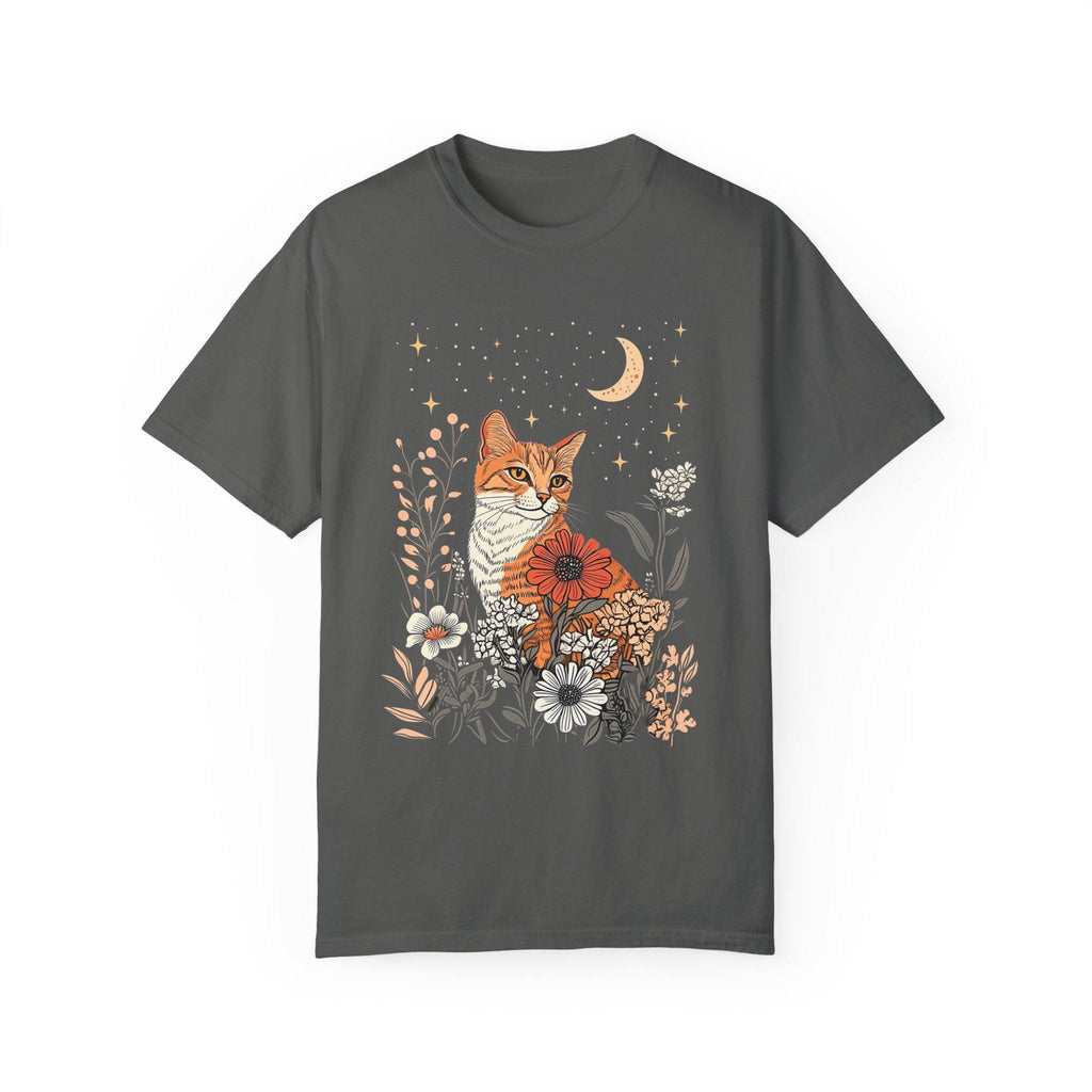 Celestial Cat Moon & Stars T-Shirt