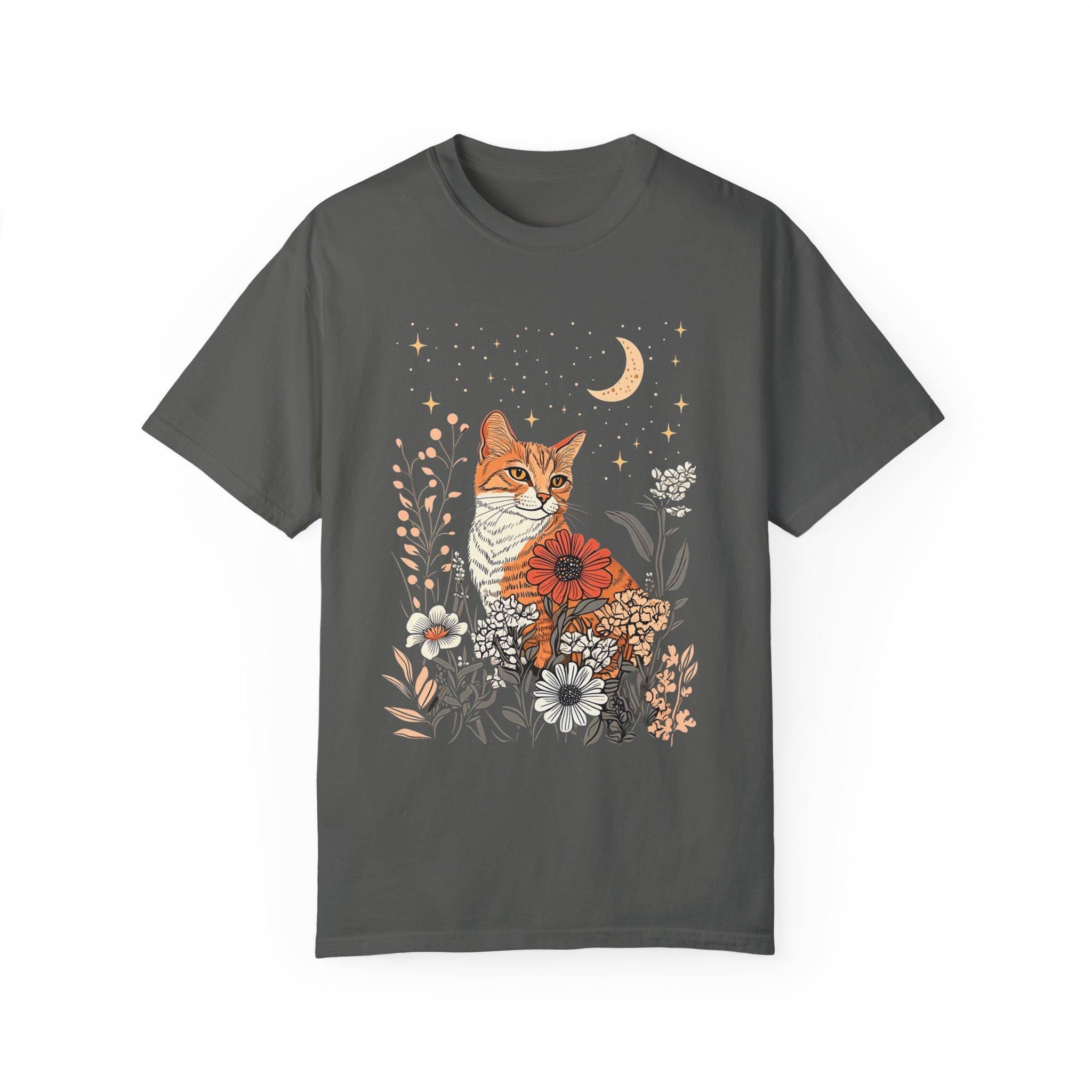Celestial Cat Moon & Stars T-Shirt