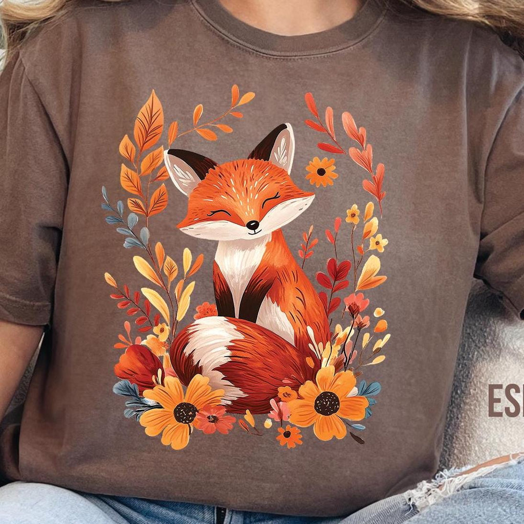 Autumn Floral Fox T-Shirt