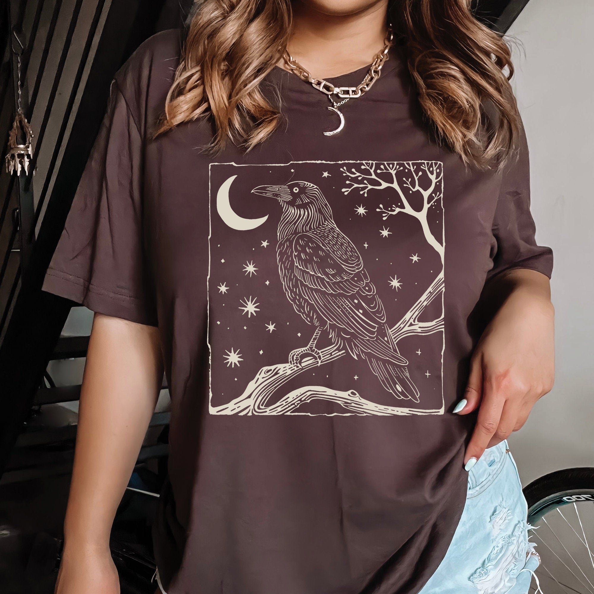 Vintage Celestial Raven T-Shirt