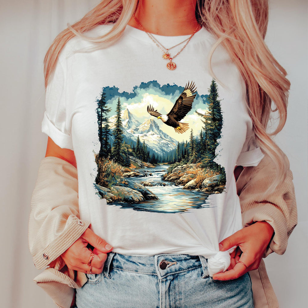 Bald Eagle Mountain Scene T-Shirt