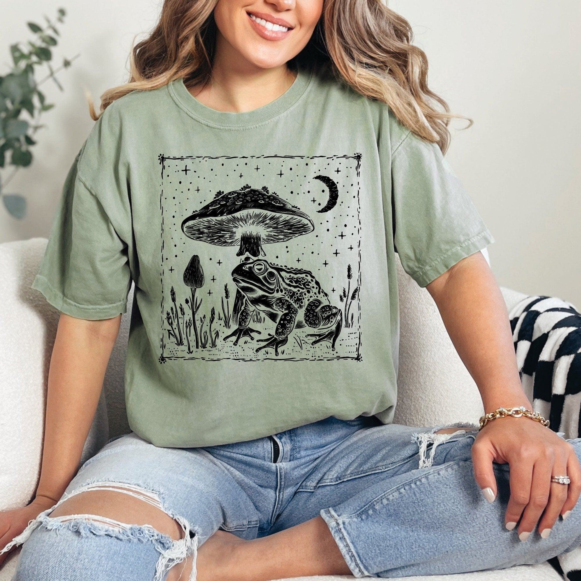 Celestial Frog Mushroom Shirt