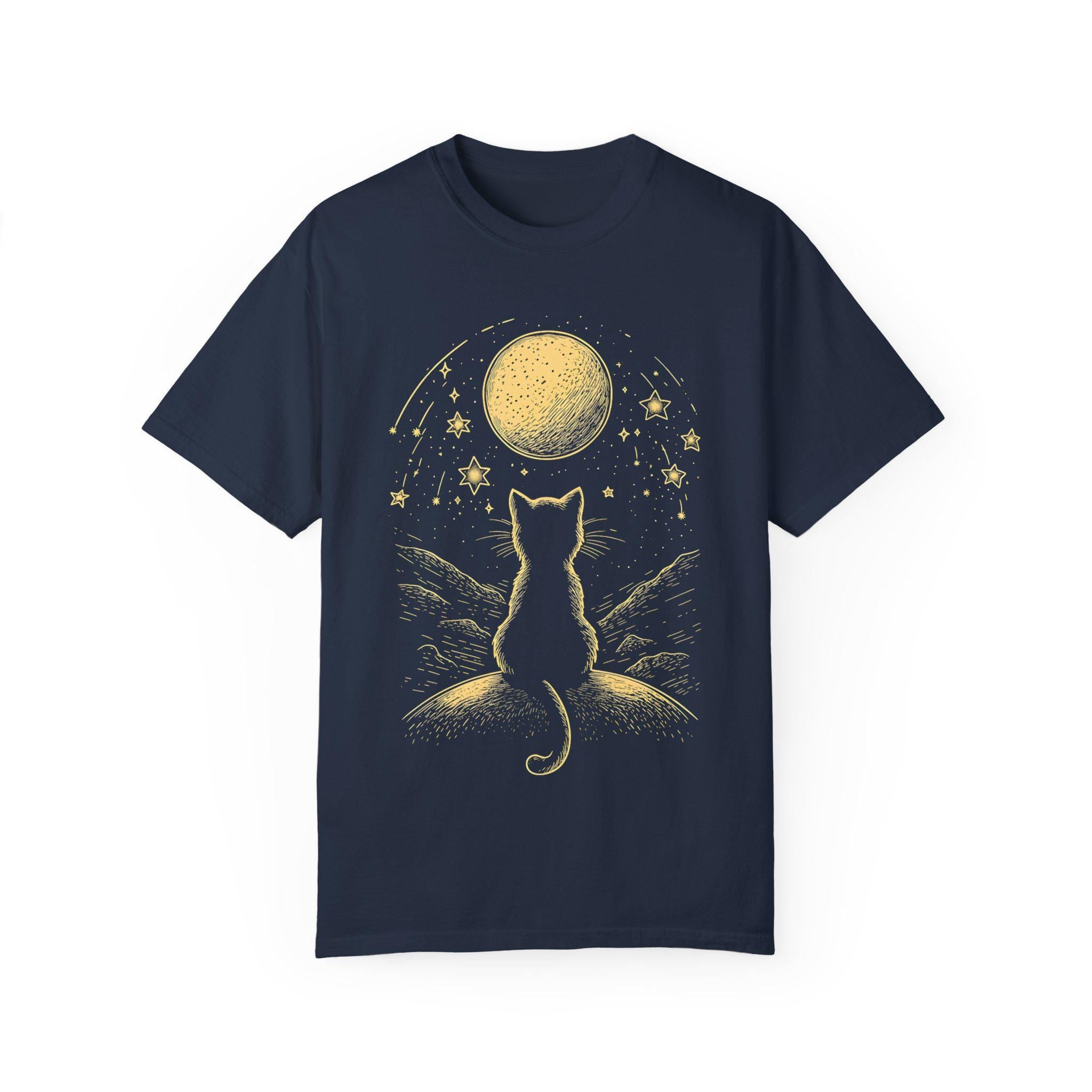 Celestial Cat Moon & Stars Shirt
