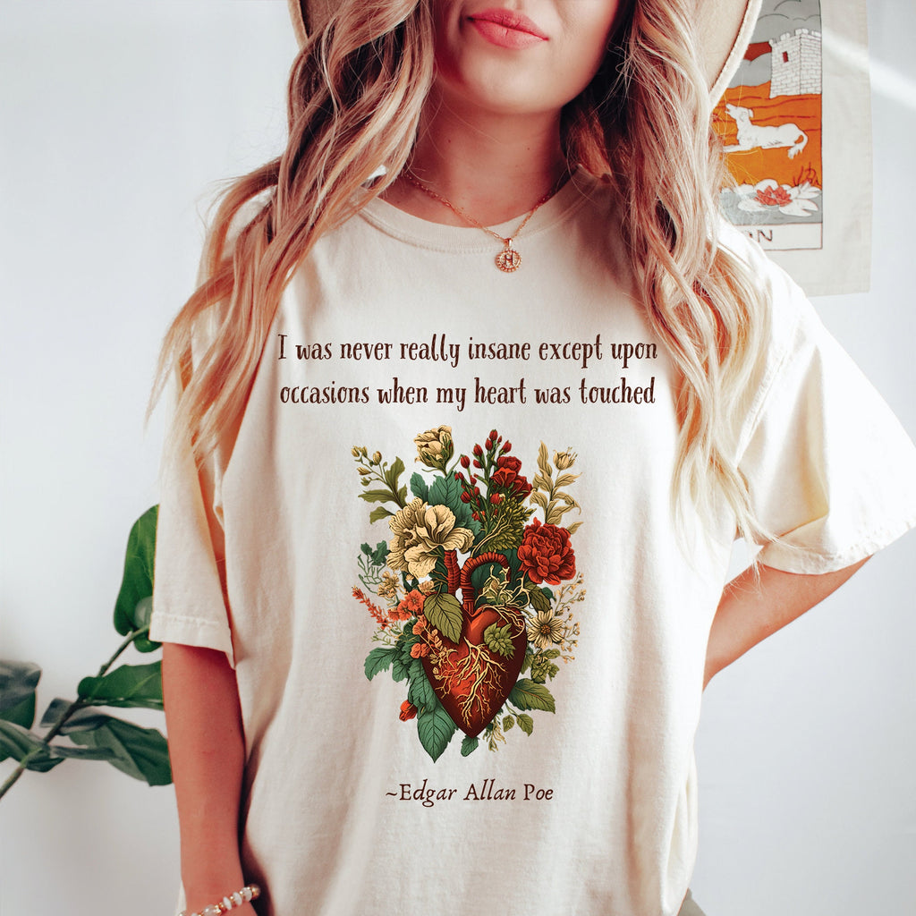Edgar Allan Poe Floral Heart Shirt