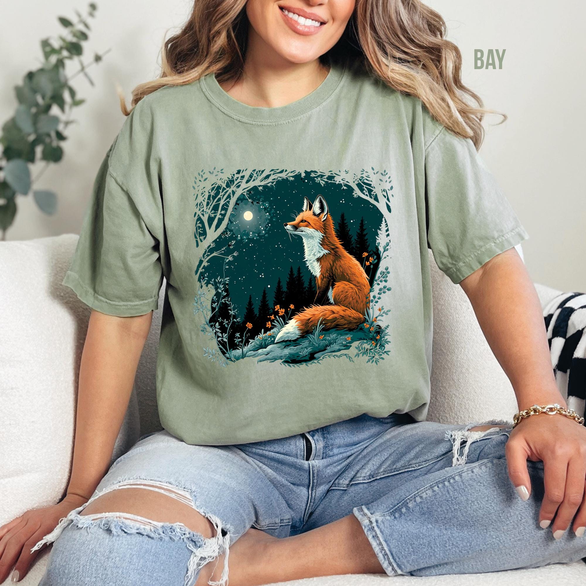 Cottagecore Fox Moon T-Shirt
