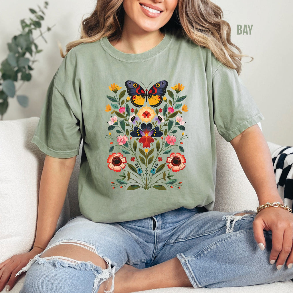 Butterflies and Flowers Shirt