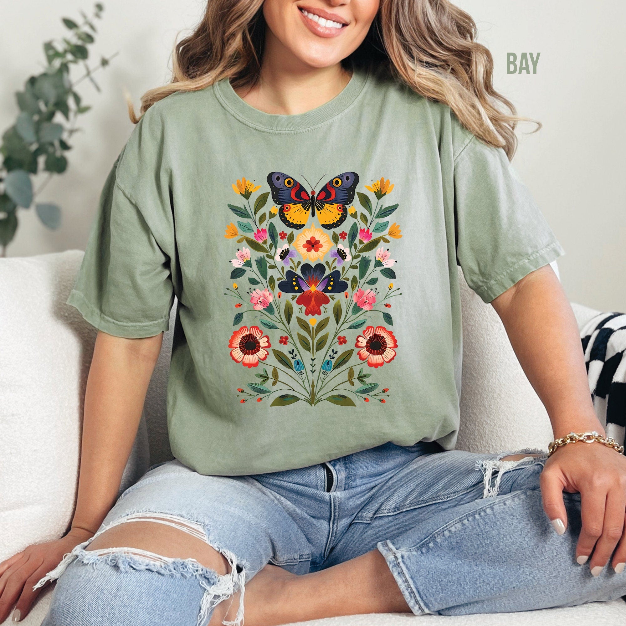 Butterflies and Flowers Shirt