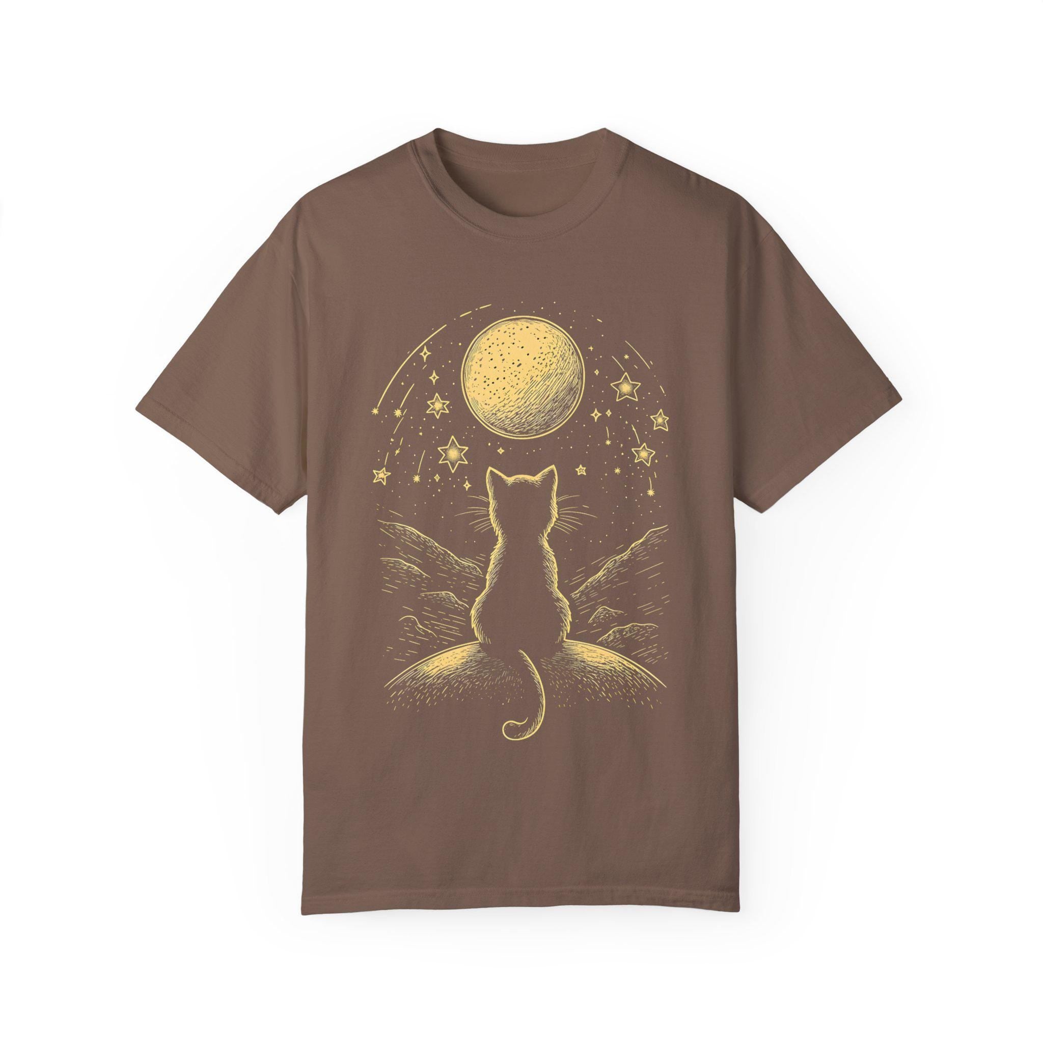 Celestial Cat Moon & Stars Shirt