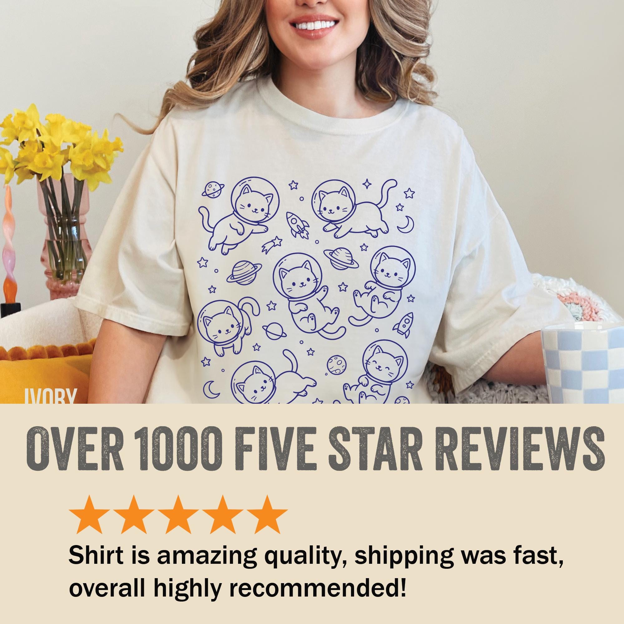 Retro Cats in Space T-shirt