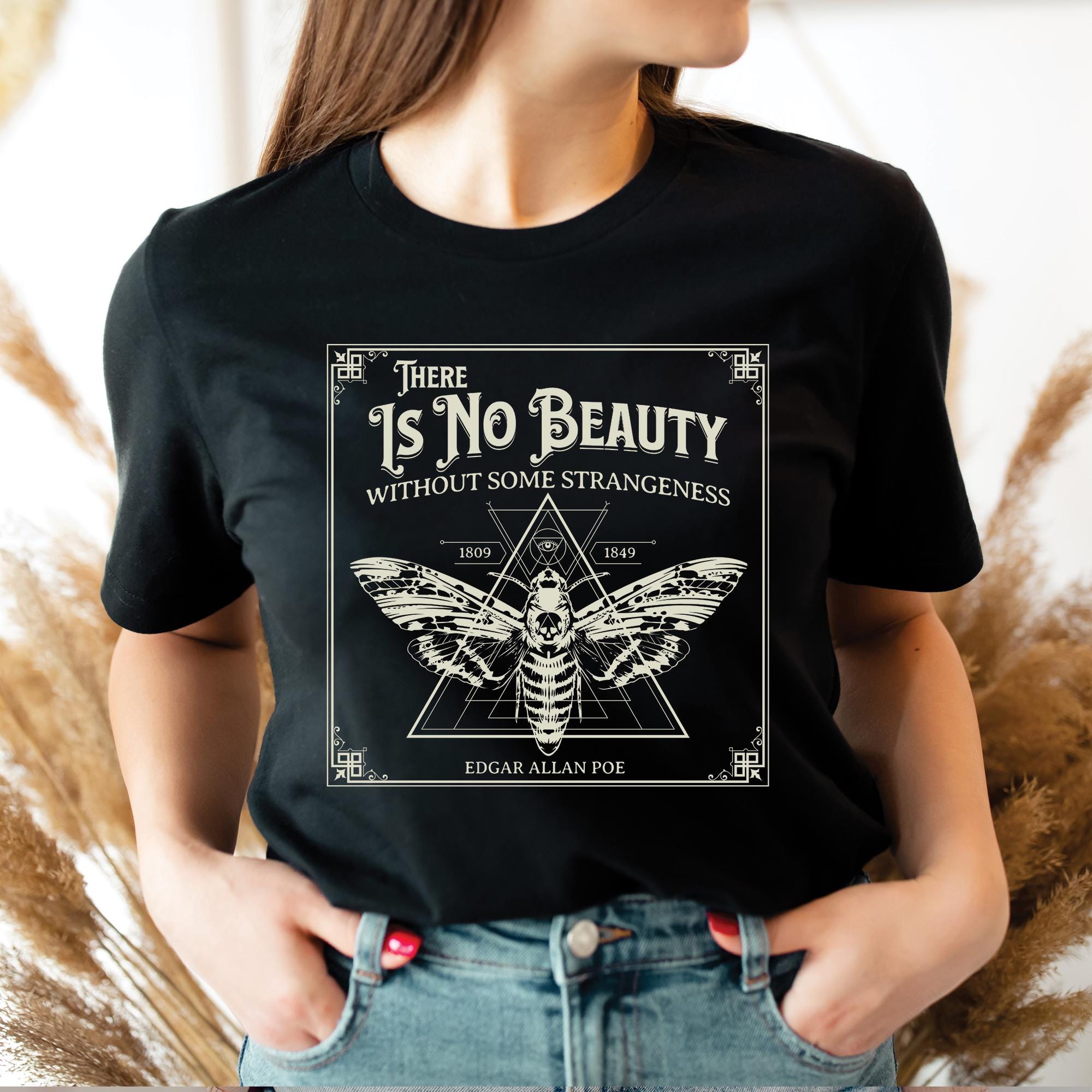 Edgar Allan Poe Gothic Moth T-Shirt