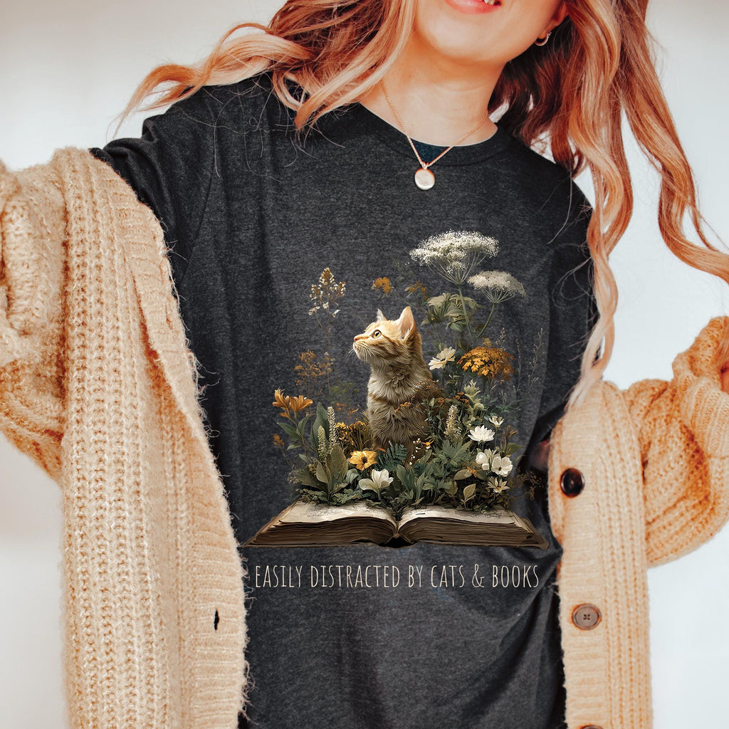Cat & Book Lover T-Shirt