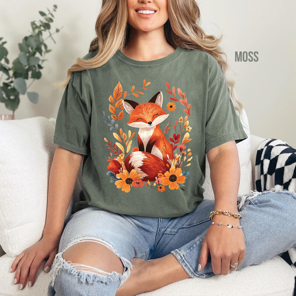 Autumn Floral Fox T-Shirt
