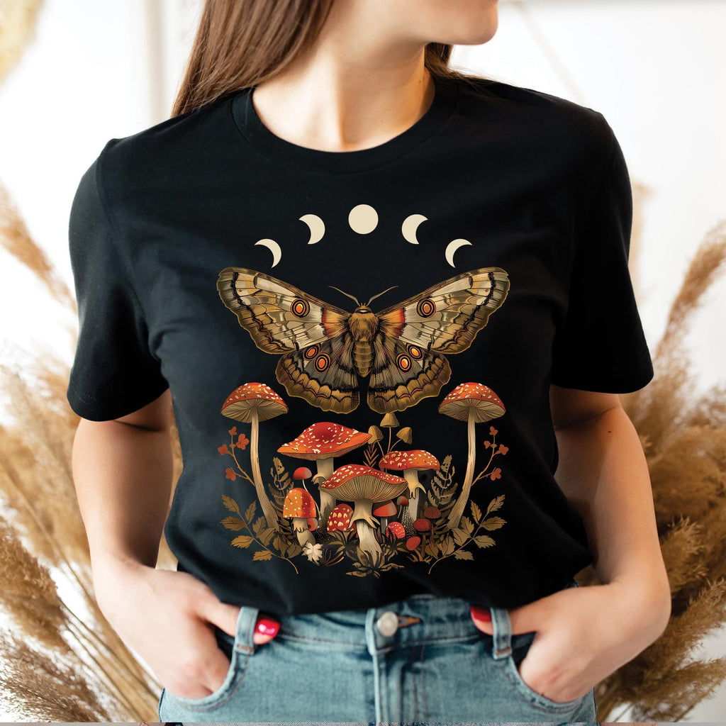 Goblincore Moth Moonphase Mushrooms Shirt
