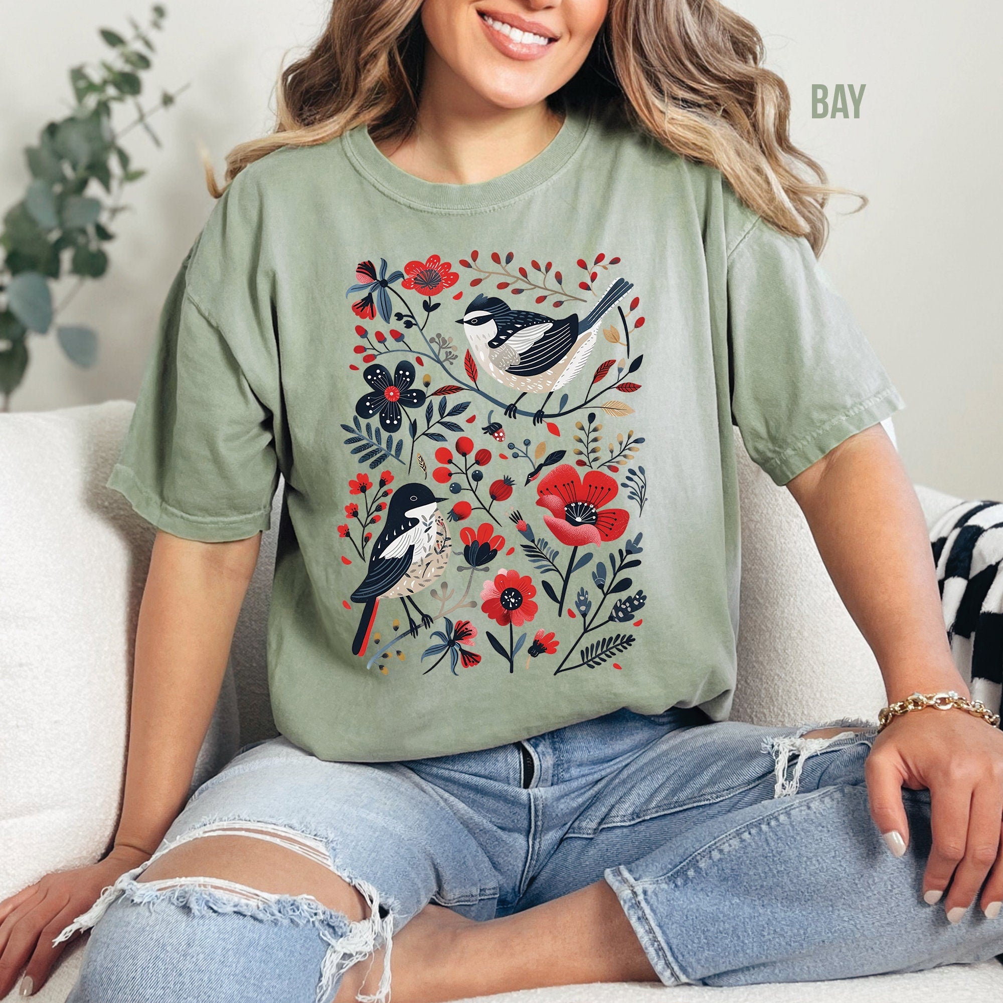 Flowers and Birds Shirt