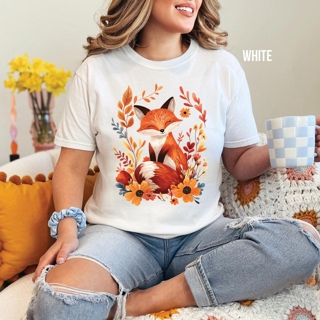 Autumn Floral Fox T-Shirt