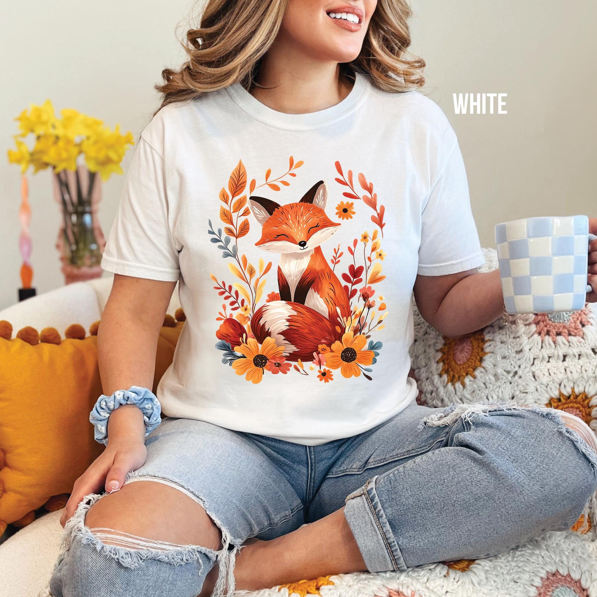 Autumn Floral Fox T-Shirt