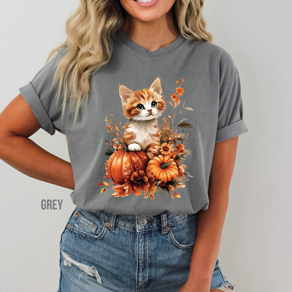 Kitten Pumpkins Autumn Fall Shirt
