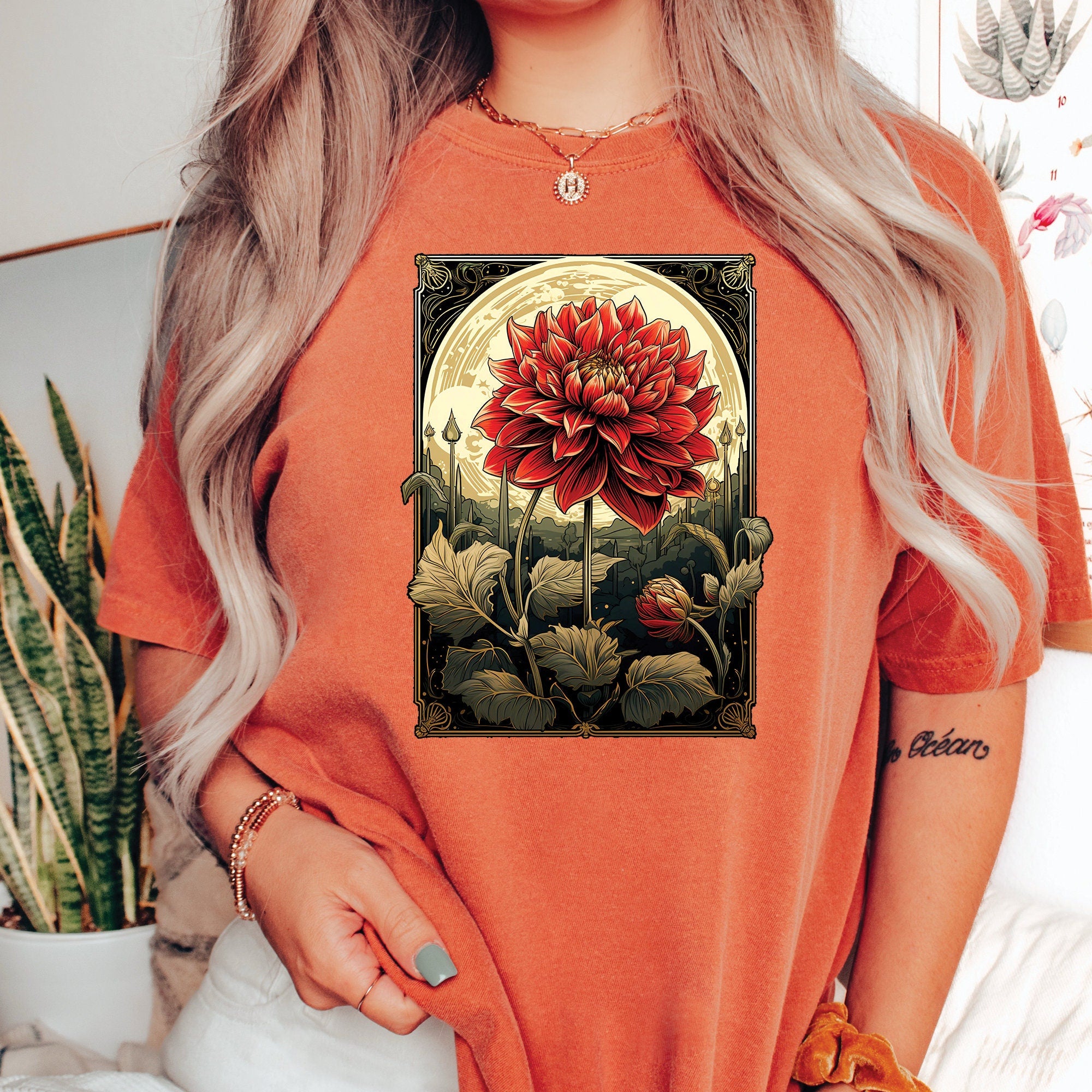Vintage Dahlias Floral Shirt