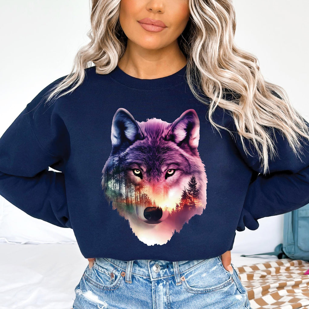 Wolf Mountain Scene Sweatshirt