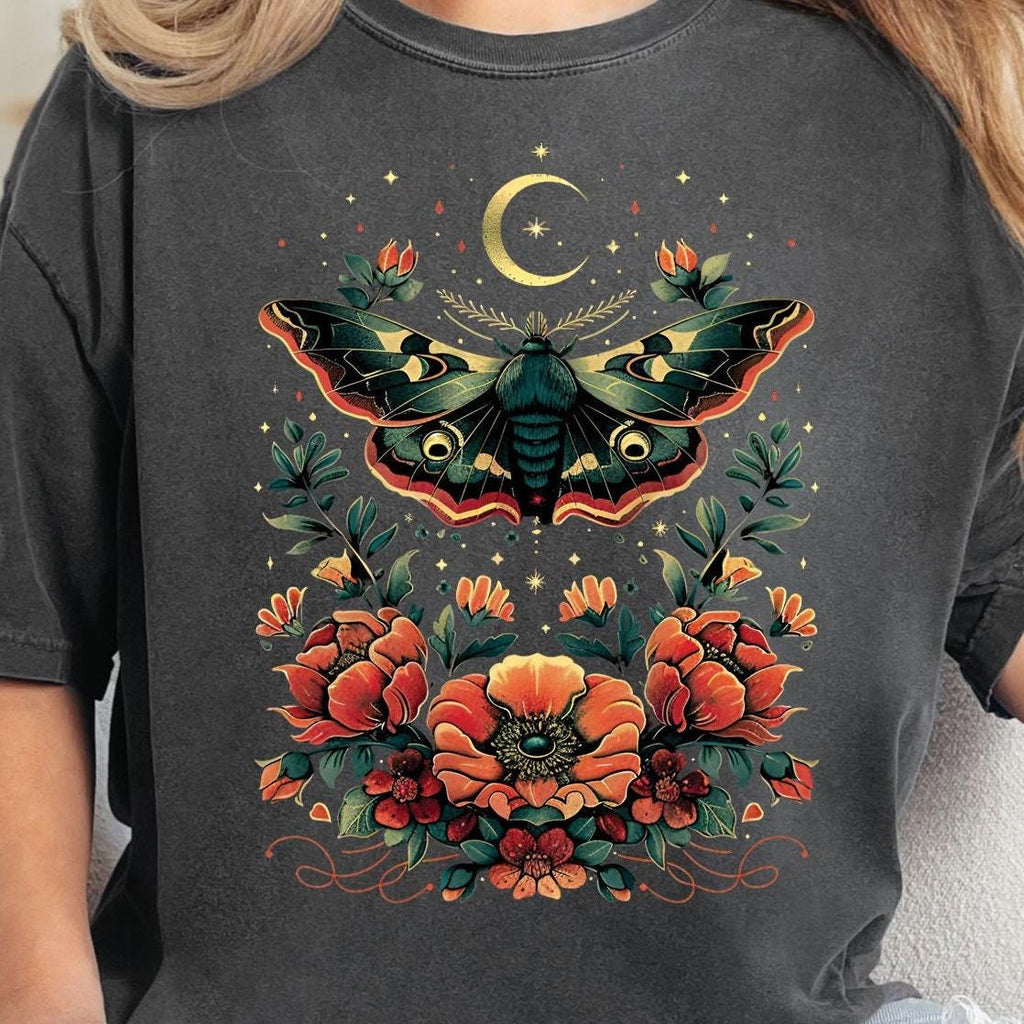 Celestial Moth Flowers Shirt