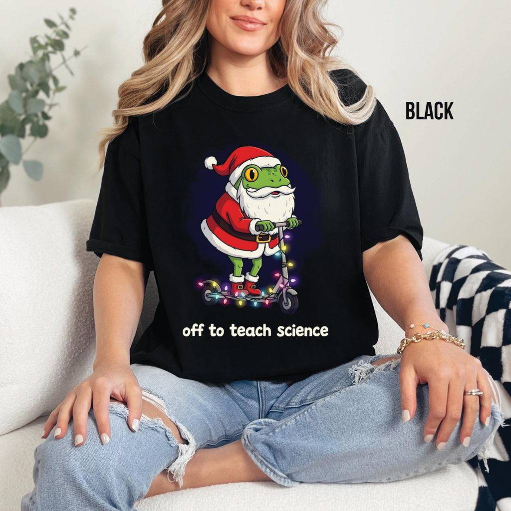 Funny Santa Frog Christmas Lights T-shirt