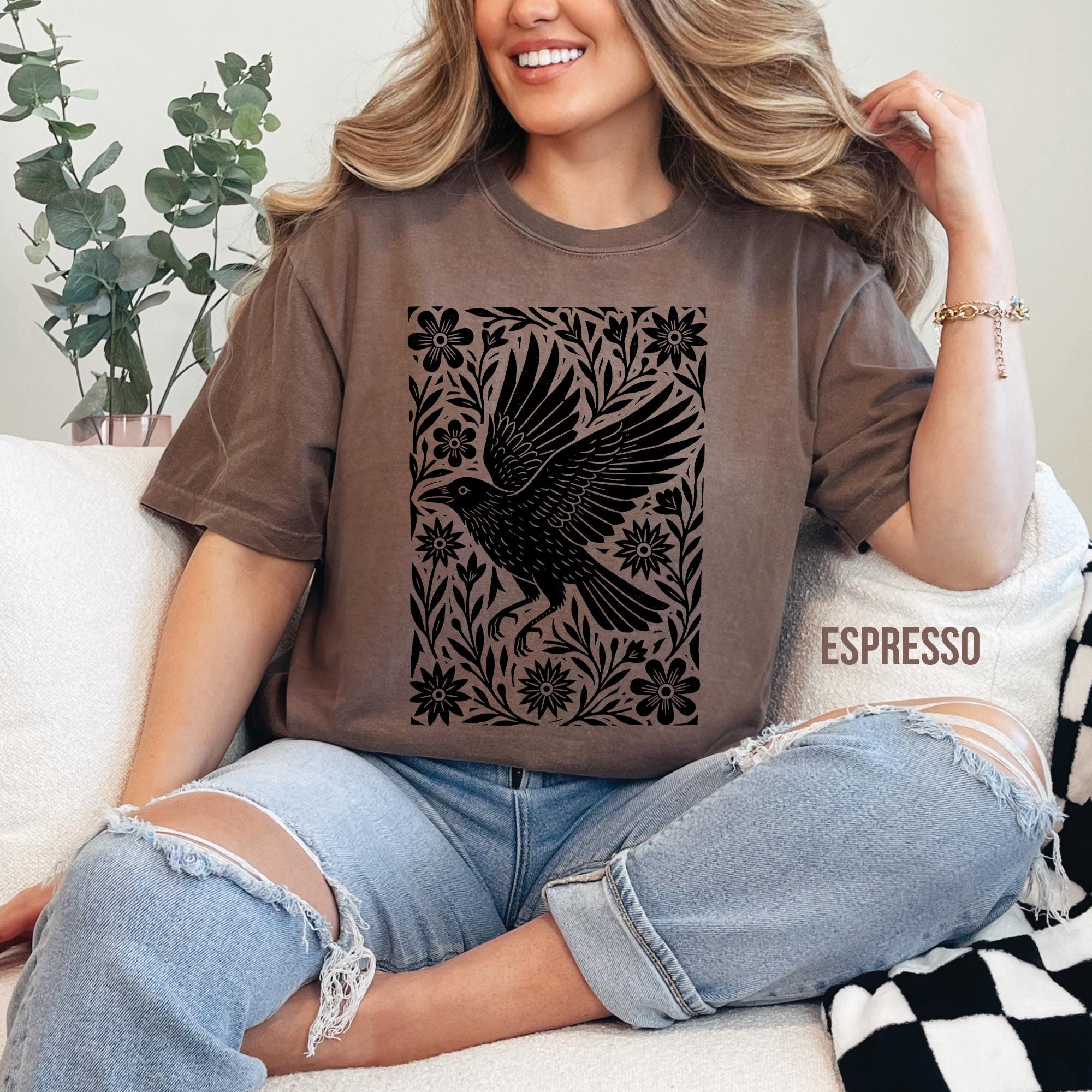Folklore Crow Lino Print T-shirt