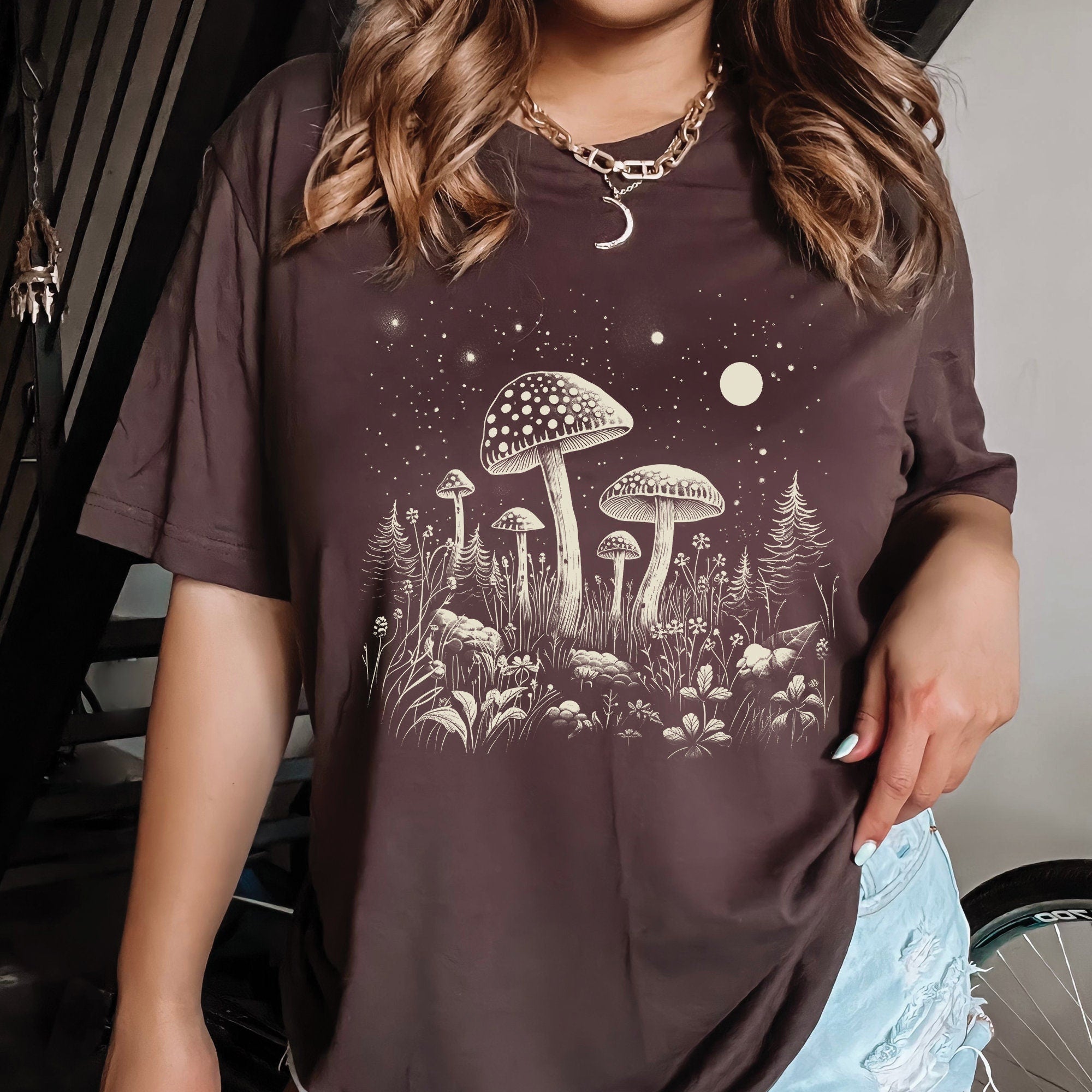 Mushroom Celestial Goblincore T-Shirt
