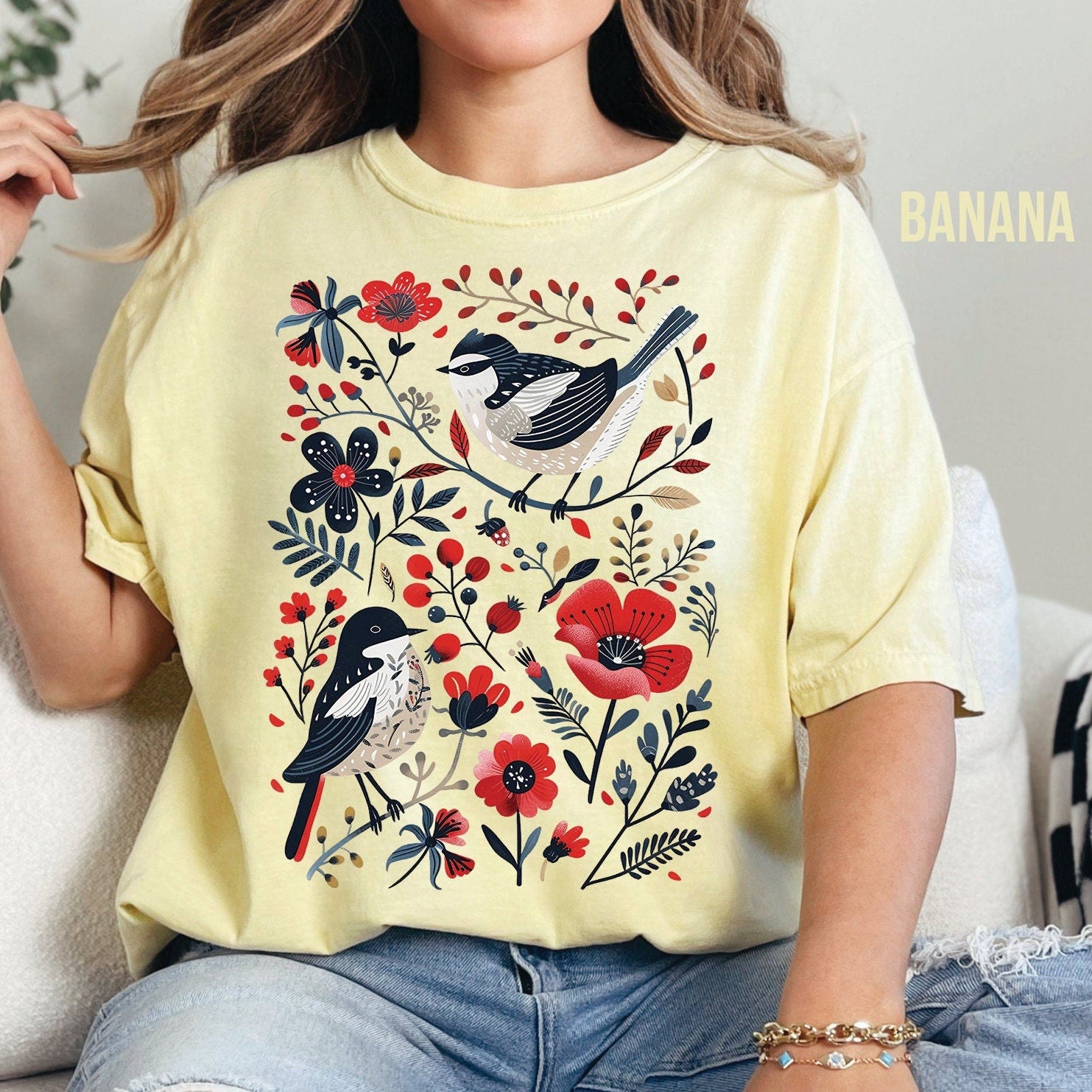 Flowers and Birds Shirt
