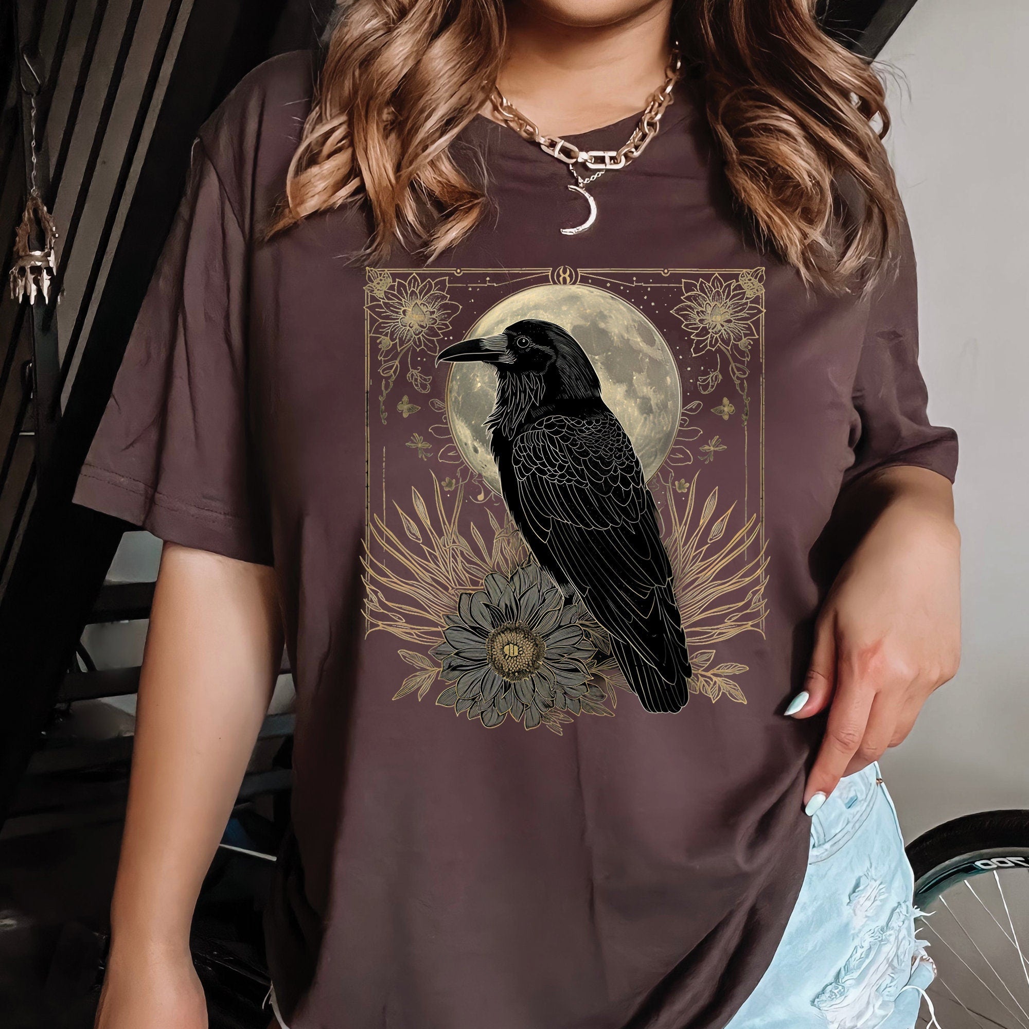 Gothic Raven Moon Shirt