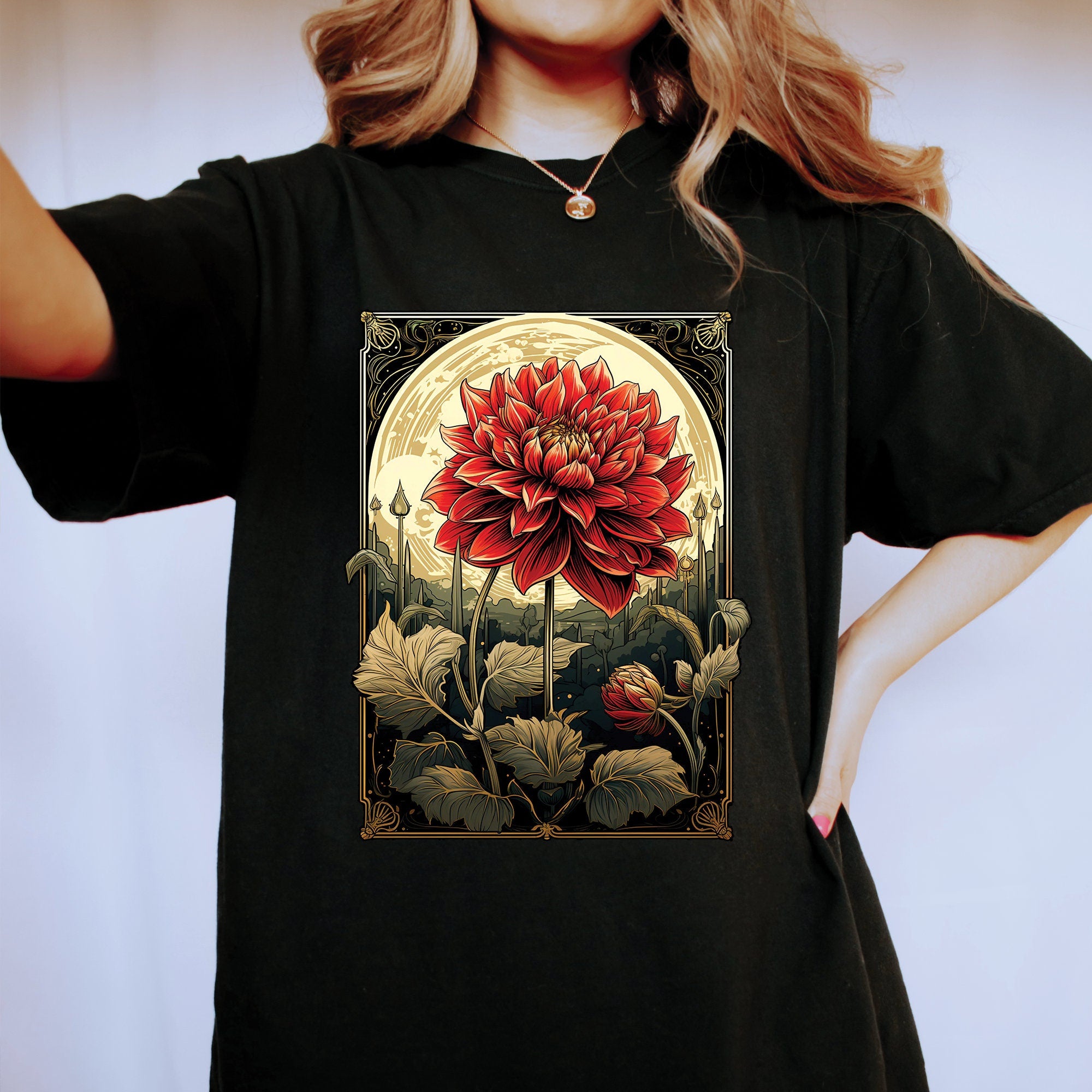 Vintage Dahlias Floral Shirt