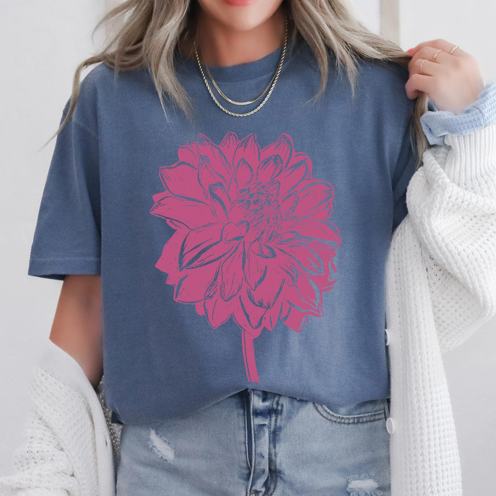 Vintage Dahlia Flower T-Shirt