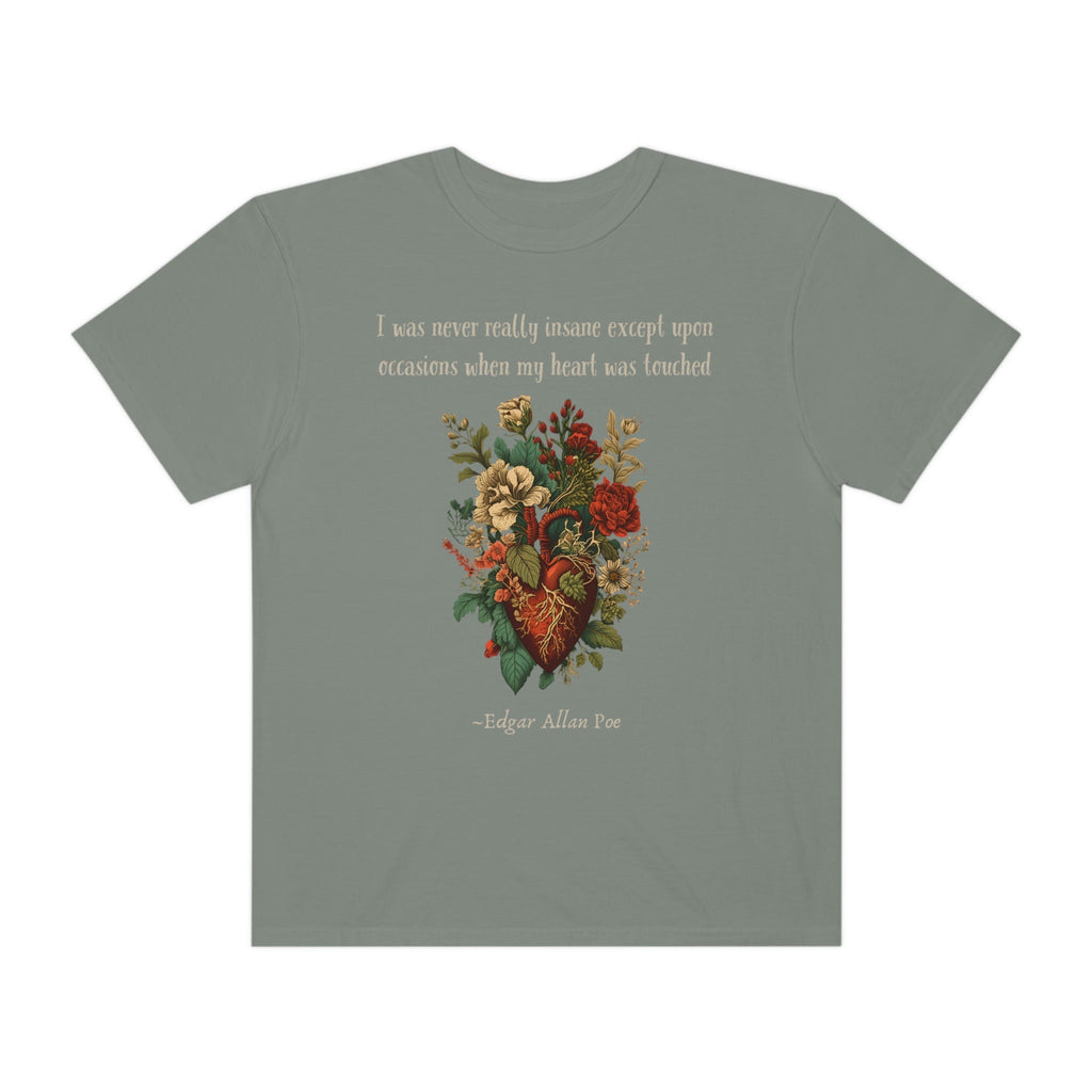 Edgar Allan Poe Floral Heart Shirt