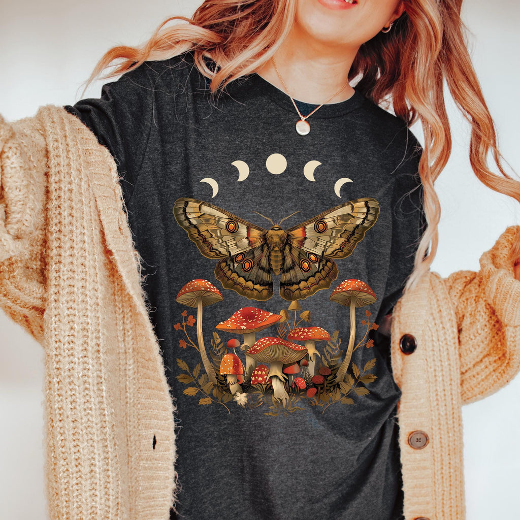 Goblincore Moth Moonphase Mushrooms Shirt