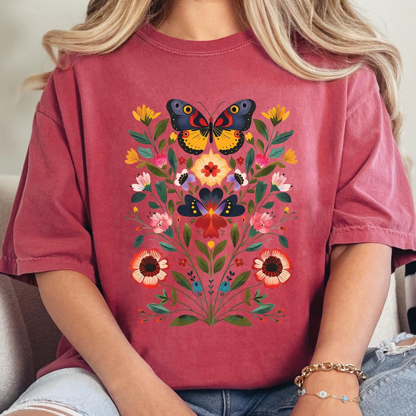 Butterflies and Flowers Shirt