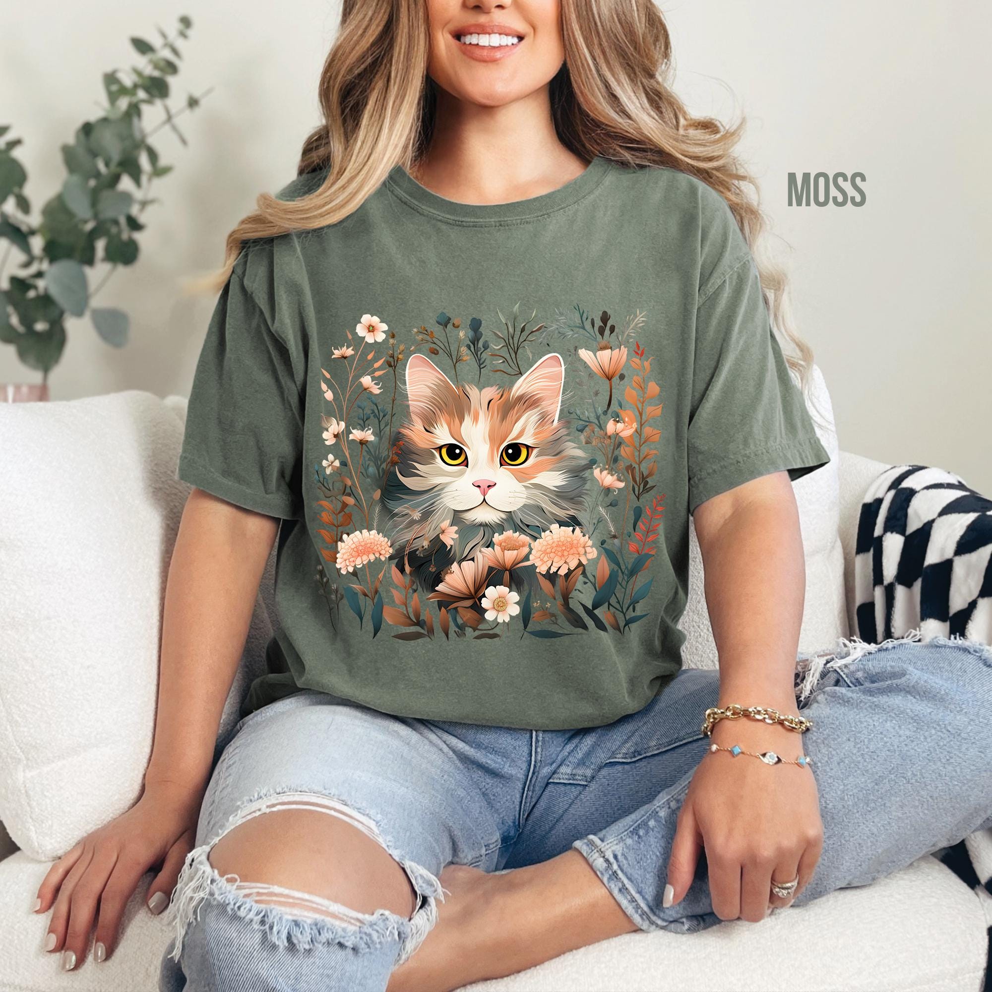 Floral Cat T-Shirt