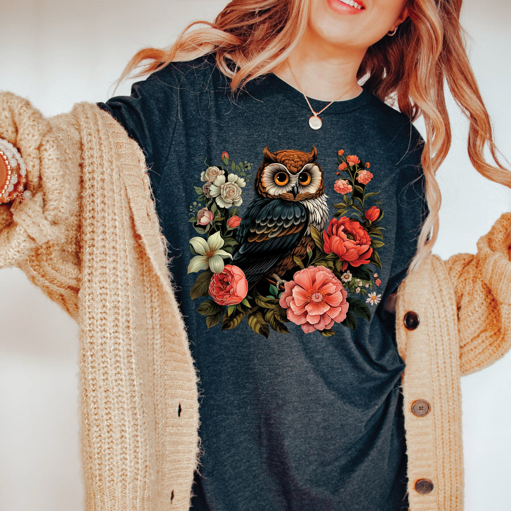 Cute Floral Owl T-Shirt