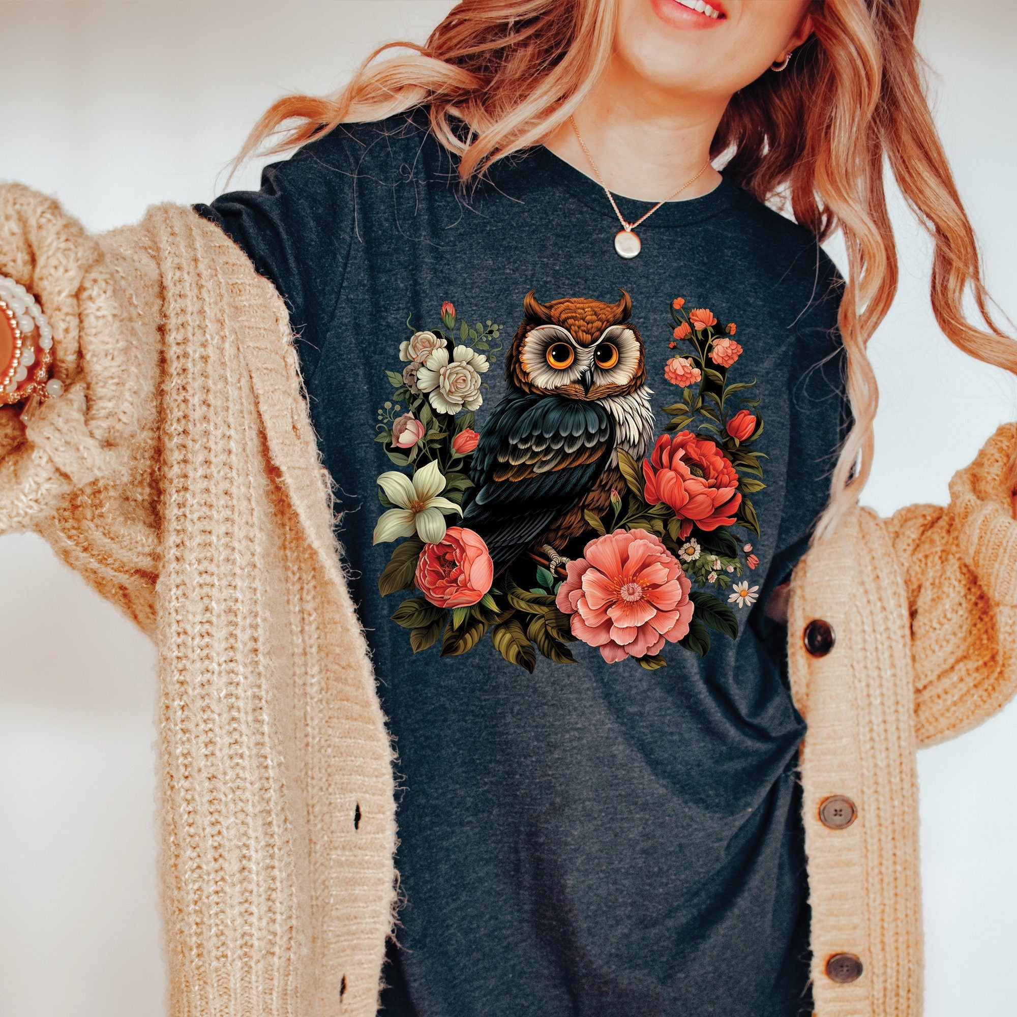 Cute Floral Owl T-Shirt