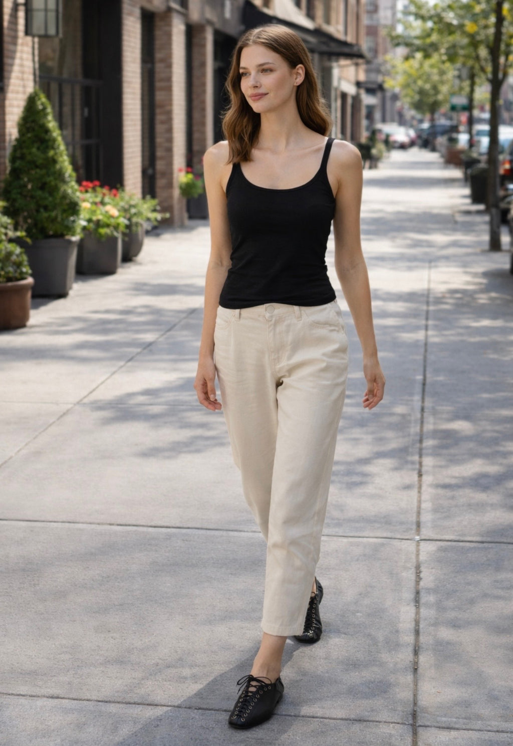 Black Lace Up Corset Style Flat Ballerina Pumps